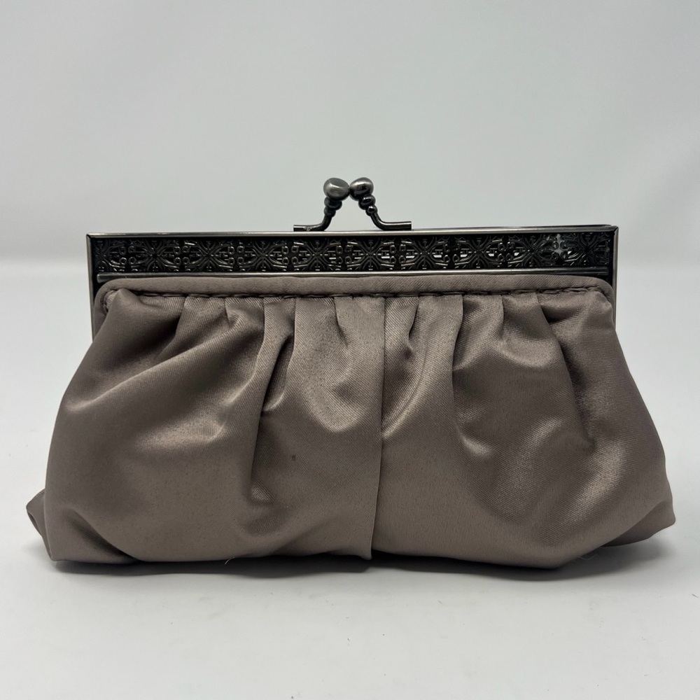Ann Taylor LOFT Elegant grey satin  Evening Bag